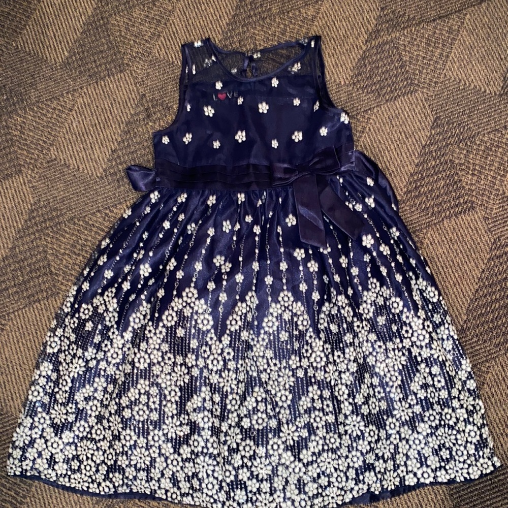 Love by Special Occasions Girl's Navy Floral Fancy Dress